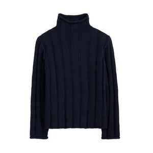 Alex Mill Men’s M Blue Rolled Ribbed Sweater Cashmere Wool Jumper Turtleneck
